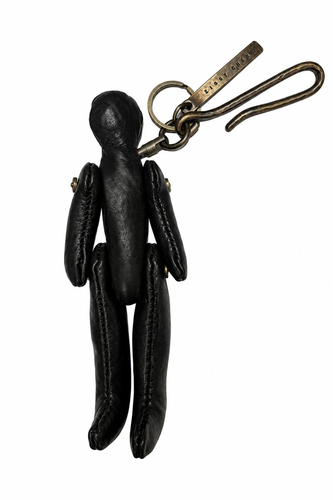 Ziggy Chen Puppet Keychain in black — front view