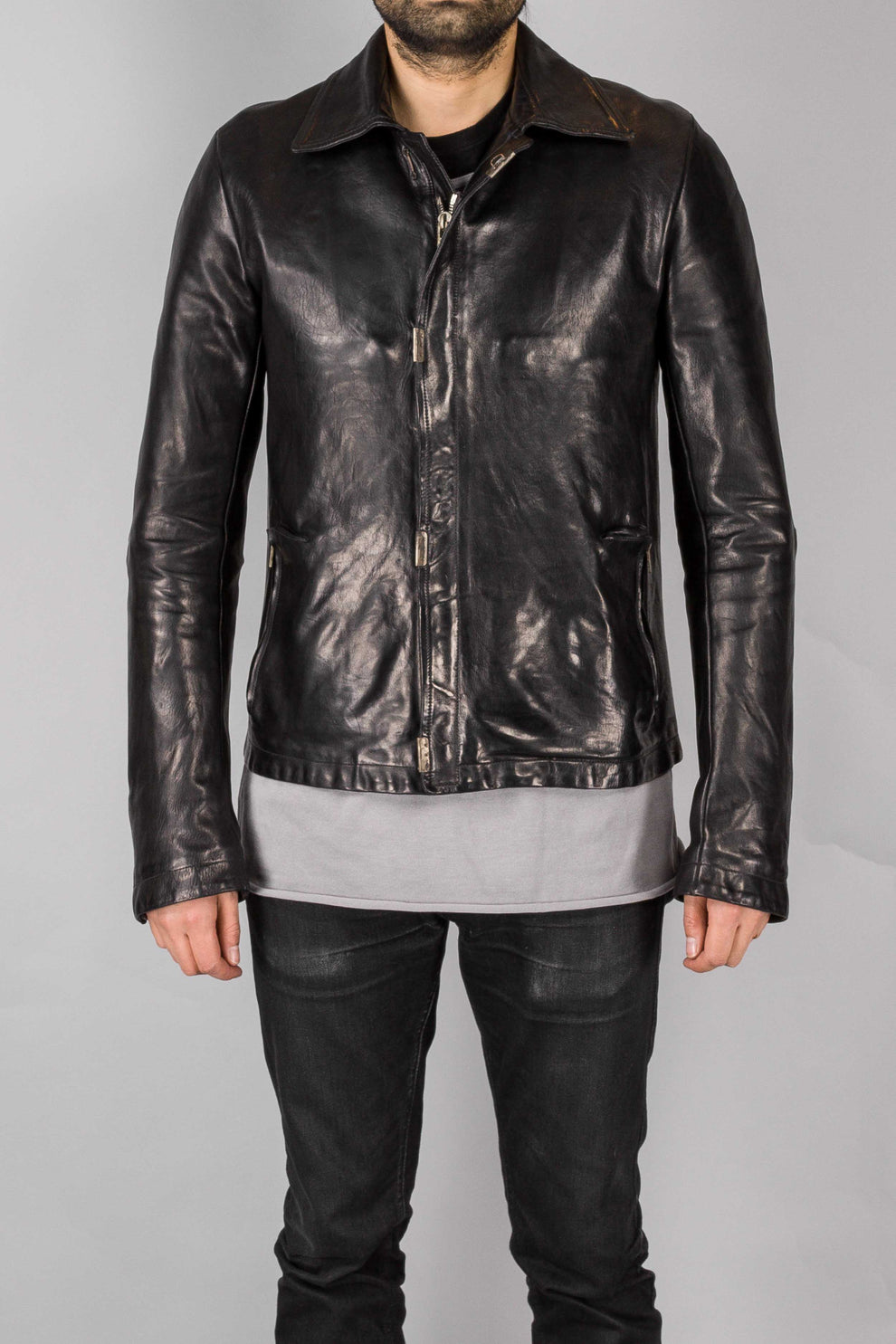 Object Dyed Lined Scarstiched Leather Jacket – The Library 1994