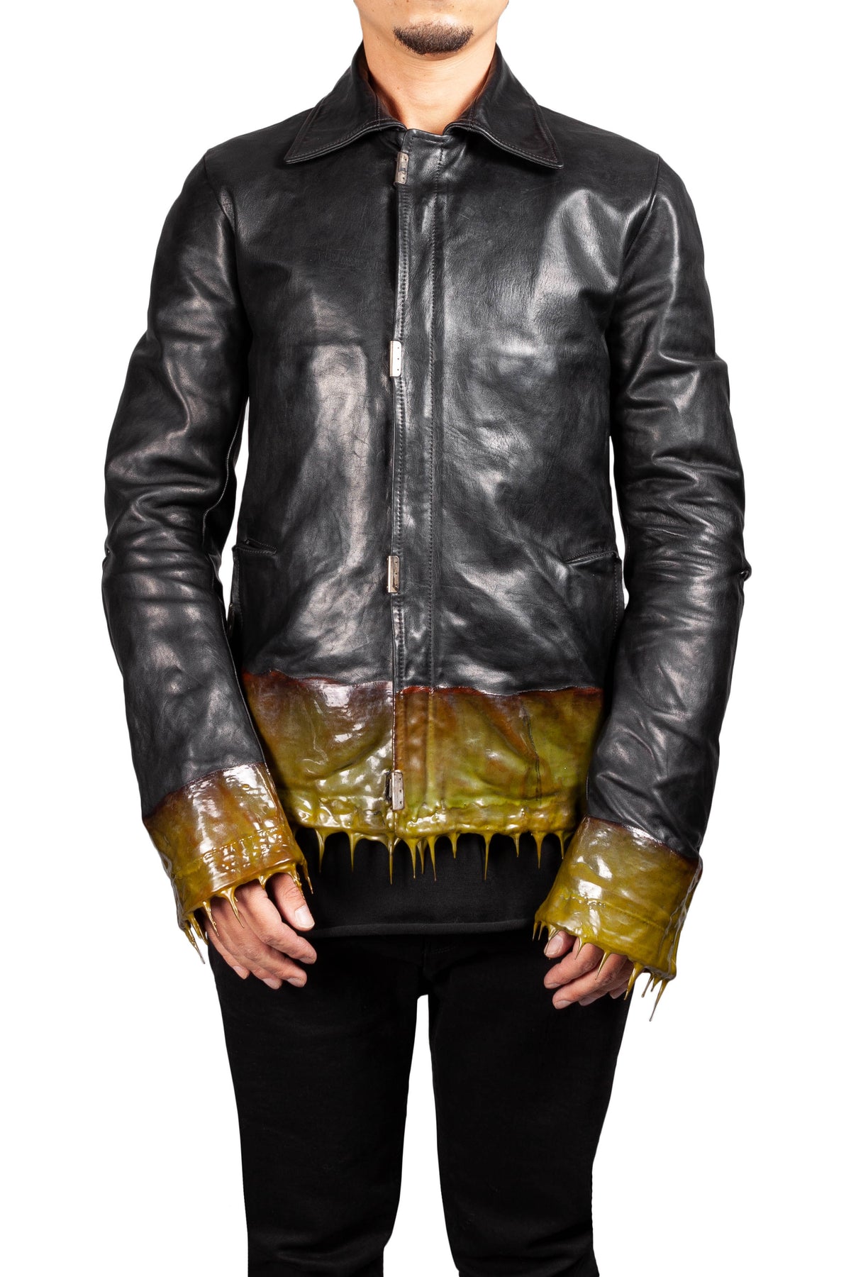 Object Dyed Lined Drip Rubber Leather Jacket – The Library 1994