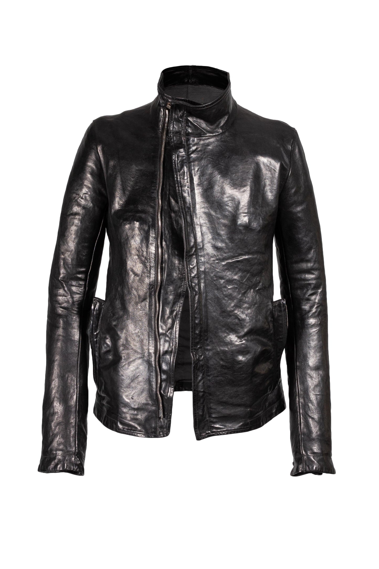Object Dyed High Neck Leather Jacket – The Library 1994