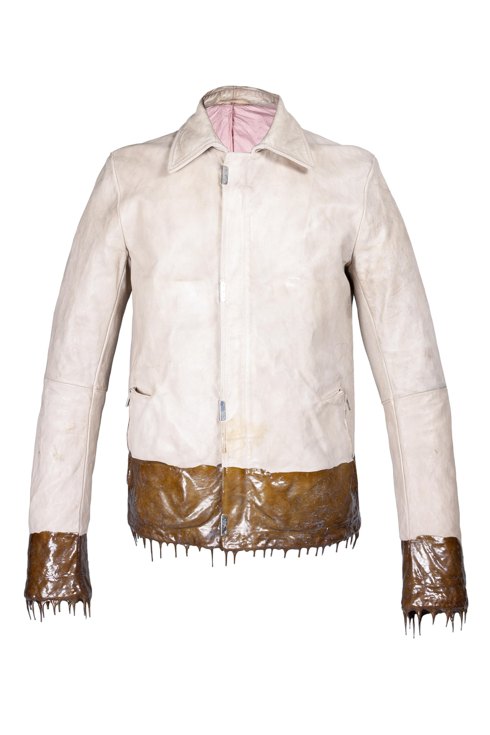 Object Dyed Drip Rubbered Leather Jacket