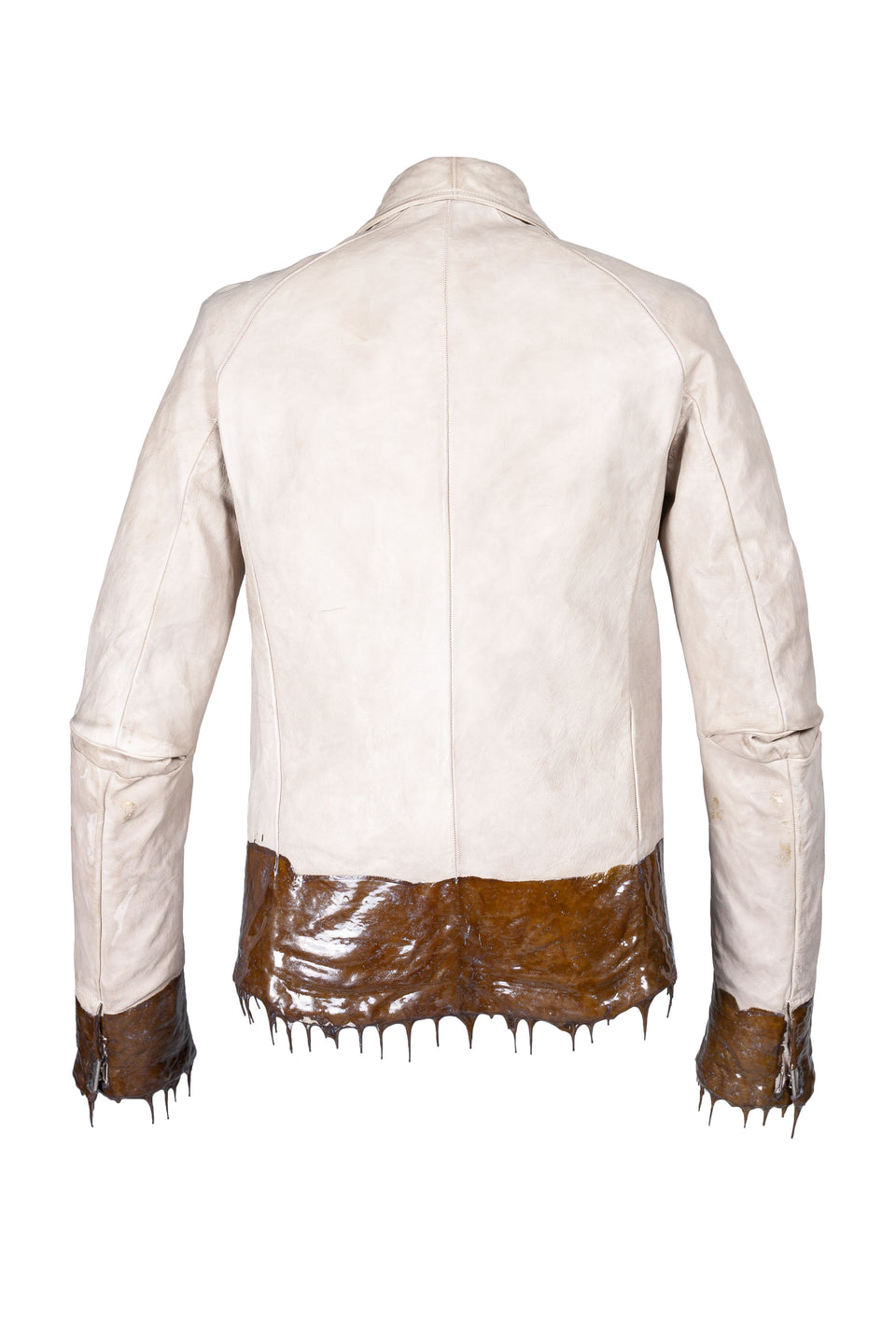 Object Dyed Drip Rubbered Leather Jacket