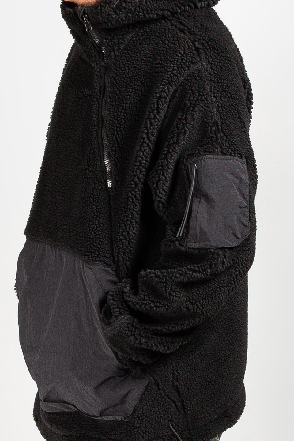 Asym Fleece Hooded Pullover