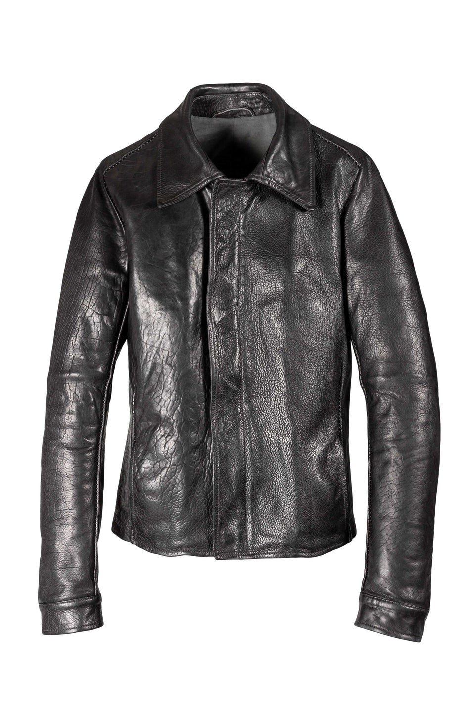 Object Dyed Lined Overlock Leather Jacket – The Library 1994