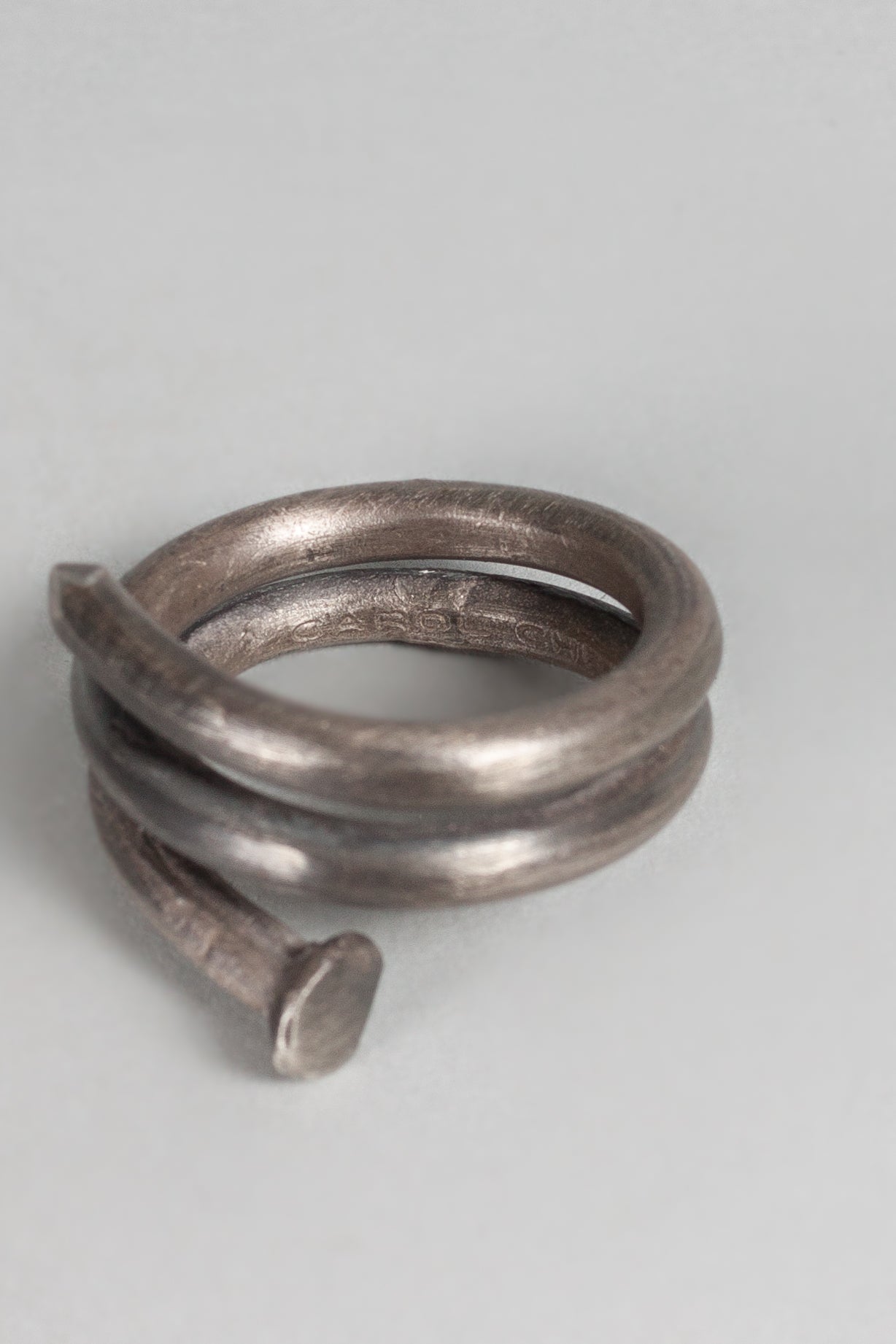 Spiral Nail Silver Ring